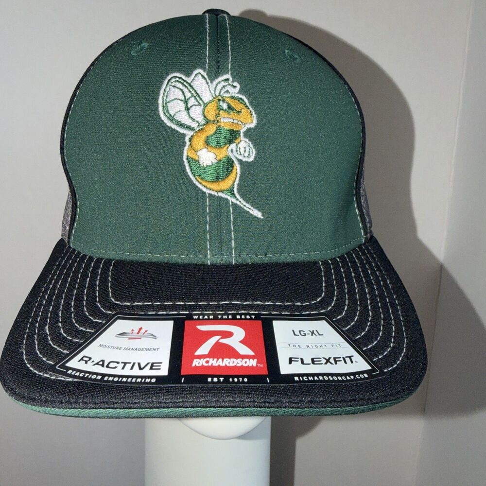 Richardson Hustler Football FlexFit Hat Cap Gray Gold Embroidered Adult
